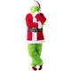 PAFIGA Green Big Monster Costume for Men 7pcs Christmas Deluxe Furry Adult Santa Suit Green Outfit, Green, XX-L
