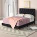Wade Logan® Ardiana Tufted Low Profile Standard Bed Upholstered/Velvet in Black | 45.3 H x 57.7 W x 80.7 D in | Wayfair