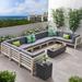 Sand & Stable™ Sherborne Sectional Seating Group w/ Cushions Wood/Natural Hardwoods in Brown/Gray/White | Outdoor Furniture | Wayfair