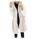 BUKINIE Womens Thick Warm Faux Fur Hooded Parka Long Overcoat Peacoat Winter Faux Shearling Shaggy Coats Jackets (Beige,X-Large)