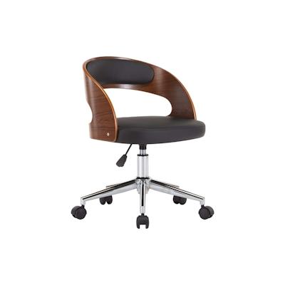 vidaXL Drehbarer Bürostuhl Schwarz Bugholz und Kunstleder Image