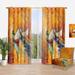 Designart 'Little Boat During Warm and Orange Sunset' Nautical & Coastal Curtain Single Panel