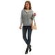 Women Chic Cardigan Sweater Long Sleeve Shawl Neck Warm Comfy Button-up Knitted Fabric Ribbed Hemline Casual Office Ladies Sweater Grey