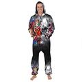 SBOYS Mens Graphic Onesie Hooded Zip Onesies Playsuit All in One Piece Jumpsuit Adult Onesie 3D Print Hoodie (Bes004,L)