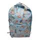 Cath Kidston Large Backpack Rucksack Dogs Multi pocket in Soft Blue Oilskin