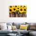 Rosalind Wheeler Sunflowers On Wooden Background Canvas Wall Art Metal | 48 H x 32 W x 1.25 D in | Wayfair DD2FAC592167468B9C2EC29101A88363