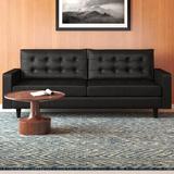 Carson Carrington Eggedal Tufted Bonded Leather Sofa by Modway Faux Leather in Black | 34.5 H x 84.5 W x 35.5 D in | Wayfair EEI-1010-BLK