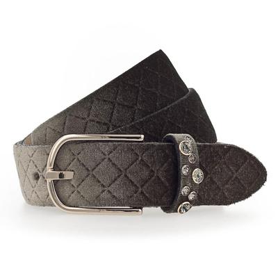 b.belt - Sefora Nietengürtel Leder Gürtel 1 ct Grau Damen