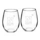 Navy Midshipmen 2-Piece 21oz. Stemless Wine Glass Set