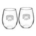Ohio Bobcats 2-Piece 21oz. Stemless Wine Glass Set