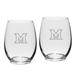 Miami University RedHawks 2-Piece 15oz. Stemless Wine Glass Set