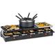 Fonduelette xl 3-en-1 gril à raclette & fondue pierre naturelle 1650 w 12 personnes - Noir