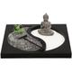 Jardin zen avec bouddha et rateau Ying & Yang