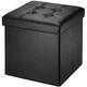 Tabouret Ottoman Cube Pouf avec Rangement 38 x 38 x 38 cm Noir Offre exclusive