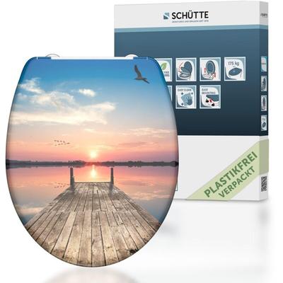 Duroplast wc Sitz sunset sky, mit Absenkautomatik,Toilettensitz, Motiv, Klobrille mit porenglatte