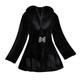 BUKINIE Womens Winter Elegant Jacket Coat Oversized Parka Faus Fur Fleece Luxury Open Front Long Cardigan Outwear Windbreaker Plus Size Outdoor Jackets(Black,L)