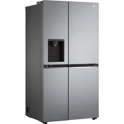 LG Side-by-Side, GSJV70PZTE, 179 cm hoch, 91,3 breit E (A bis G) silberfarben Side-by-Side Kühl-Gefrierkombinationen Kühlschränke Haushaltsgeräte