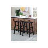 Gracie Oaks Bohl Heavy-Duty Solid Wood Bar Stool/Counter Stool Wood in Black | Bar Stool (29" Seat Height) | Wayfair