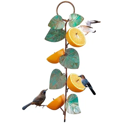 Mangeoire à oiseaux en métal C9GC, oiseau colibri, feuille suspendue, Art décoratif de jardin