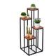 Relaxdays - Scaffale Portavasi, 4 Ripiani Quadrati, Mobile Portafiori in Metallo, 100x40x40 cm