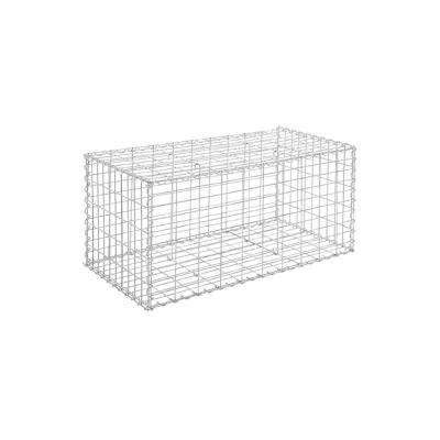 4mm starke Metall Gabione 100 x 50 x 50 cm, Steinkorb, Maschenweite 5x10 cm Verzink, robust, korrosionsbeständig, Steinmauer, silbern Image