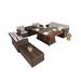 Outdoor 7-pc. Brown Patio Sofa Set w/ Gas Firepit And Ice Container