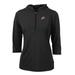 Women's Cutter & Buck Black Utah Utes Virtue Eco Pique Half-Zip 3/4 Sleeve Pullover Hoodie