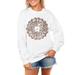 Women's Gameday Couture White Mississippi State Bulldogs Wild Side Perfect Crewneck Pullover Sweatshirt