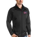 Men's Antigua Black Columbus Blue Jackets Links Full-Zip Golf Jacket