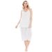 Plus Size Women's Breezy Eyelet Knit Tank & Capri PJ Set by Dreams & Co. in White (Size 14/16) Pajamas