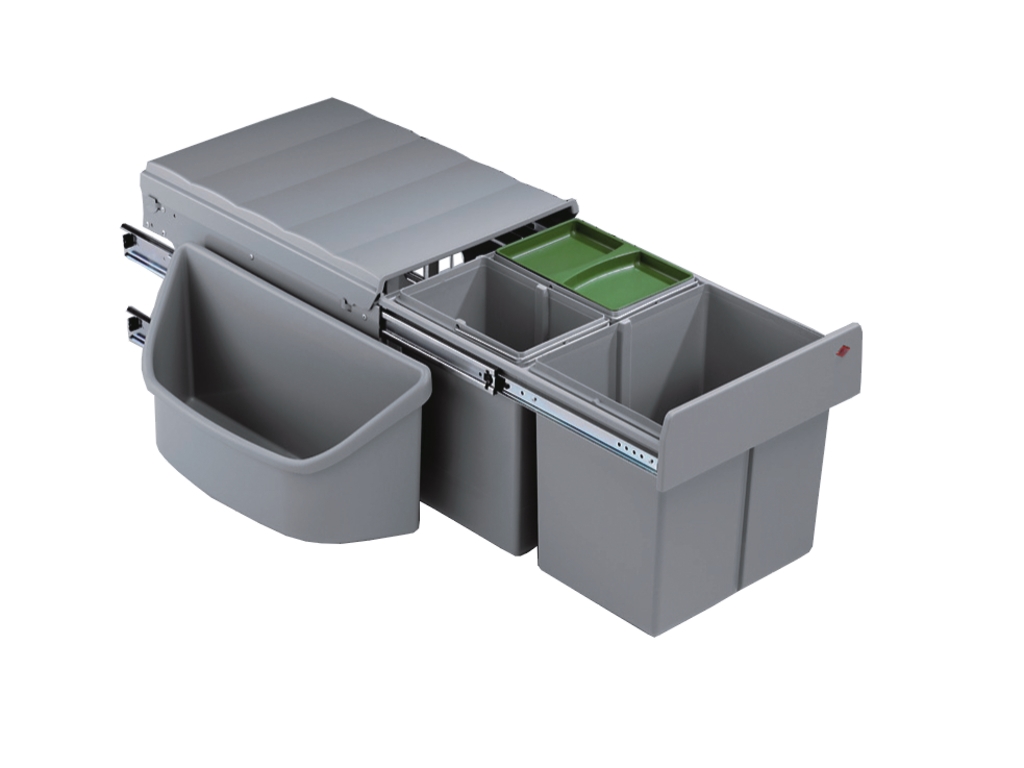 NABER GmbH Wesco Corner Boy 3 Abfallsystem Ecklösungen Vollauszug/Schwenkbar, 2x 8, 1x 16 L Image