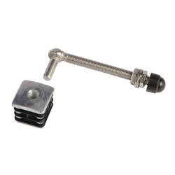 Set 2 charnières avec bouchons alu portillon M12 longueur 150mm - LOCINOX - P00008826
