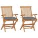 Red Barrel Studio® Patio Chairs Outdoor Bistro Folding Chair w/ Cushions Solid Wood Teak Wood in Brown | Wayfair FC9E5B924F40441384E3B3095EA83421