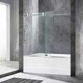 WoodBridge 60" W x 62" H Frameless Shower Door Tempered Glass in Gray | 62 H x 0.375 D in | Wayfair MBSDC6062-B