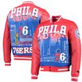 "Men's Pro Standard Red Philadelphia 76ers Remix Varsity Full-Zip Jacket"