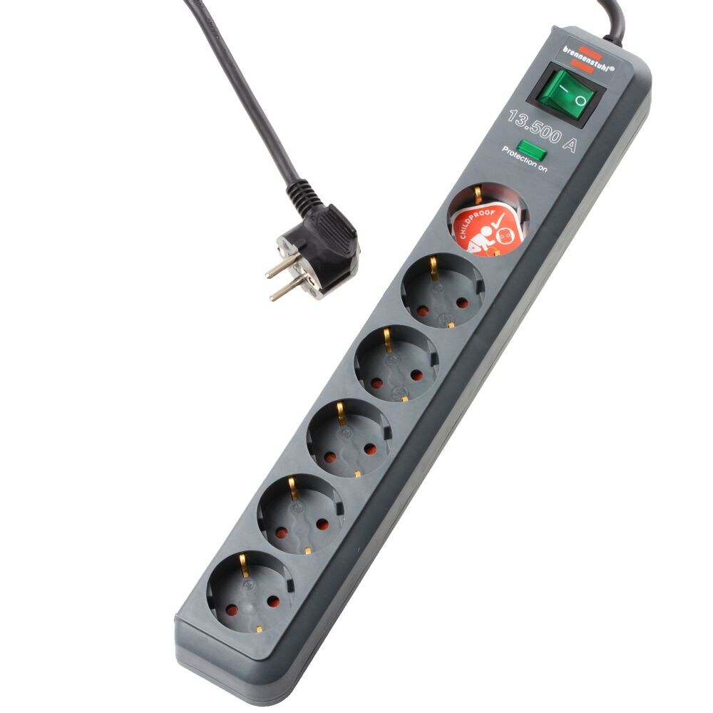 Brennenstuhl Eco-Line 13.500A ÜSS 6-fach anthrazit, 5 m Image