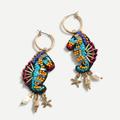 J. Crew Jewelry | New J. Crew Beaded Seahorse Statement Earrings | Color: Blue/Green | Size: Os