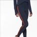 Athleta Pants & Jumpsuits | Athleta Navy Track Tux Tight Brown Stripe Active Leggings Xxs | Color: Blue/Brown | Size: Xxs