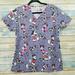 Disney Tops | Disney Minnie Mouse Womens Gray Scrub Top P12 | Color: Gray | Size: S