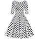 MINTLIMIT Women's Audrey Hepburn Vintage Style Rockabilly Cocktail Swing Dress,Black,L