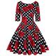 MINTLIMIT Women's Audrey Hepburn Vintage Style Rockabilly Cocktail Swing Dress,Red,M