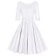 MINTLIMIT Women's Audrey Hepburn Vintage Style Rockabilly Cocktail Swing Dress,White,L