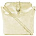 Handbag Bliss Italian Leather Crossover Cross Body Shoulder Bag Handbag in Soft Coated Leather Gold