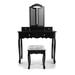 Rosdorf Park Arjunveer Vanity Set w/ Stool & Mirror Wood in Black, Size 57.0 H x 36.0 W x 16.0 D in | Wayfair 9CA88AA9E62540929D162C92C04EC480