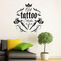 Autocollant mural de signe de studio de tatouage d'art décor intérieur en vinyle décalcomanies de