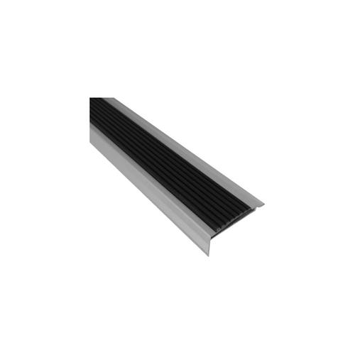 Alu-Treppenkantenprofil mit Antirutschbelag – Silber – Antirutsch-Streifen – 42x22x1000mm – 1 Stück