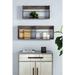 Large Rustic Style Rectangular Gray Metal & Brown Wood Wall Shelf, 31.4" x 12"
