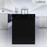 Equator - Europe 24" Built-In Dishwasher w/ Top Control 15 Place Settings & 8 Wash Cycles in White/Black/Stainless