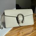 Gucci Bags | New With Dustbag Gucci Dionysus Leather Clutch In Gray | Color: Gray | Size: Os