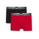 Emporio Armani Men's Endurance Boxer Shorts, Black/Cherry, M (Pack of 2)